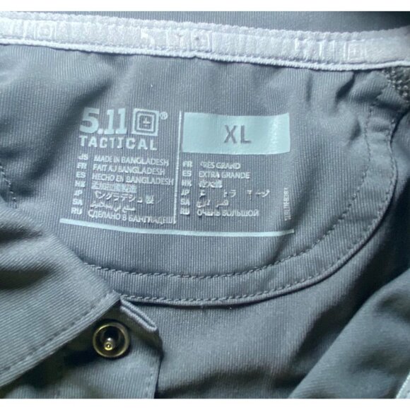 5.11 Tactical Mens Gray Polo Shirt XL Short Sleeve Performance Moisture-Wicking - Picture 3 of 6